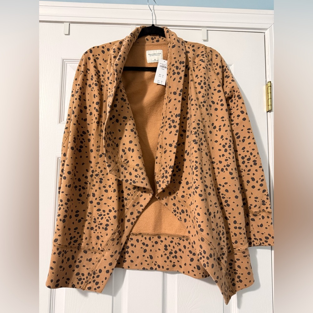 Abercrombie Leopard Open Front Sweatshirt